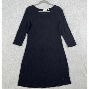 Habitat Textured Knit Shift Dress Womens S Black‎ Stretch Travel Minimalist